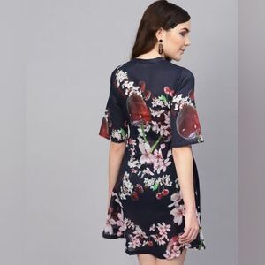 Pacha 1966 Sweet Cherry Tie V Neck Dress S